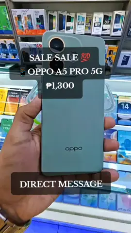 📱OPPO A5 PRO 5G >16+256< Price: ₱ 1,300 Specs: ☑️ Color: Mocha Brown,olive green ☑️ RAM: 8+8GB ☑️ Storage: 256GB ☑️ Sim Card: Dual Sim (Nano-sim) ☑️ Battery: 5800 mAh (Non-removable), 45W Fast Charging (SUPERVOOC) ☑️ Camera:  Dual Cameras -50MP Main Camera (f/1.8 Aperture, Autofocus) -2MP Monochrome (f/2.4 Aperture) -Circular Multi-LED Flash -Up to 1080p@60fps video recording -8 Megapixels (t/2.0 Aperture) - Up to 1080p video recording ☑️ OS: Android 15 with ColorOS 15.0 ☑️military grade shock resistance ☑️ip 69, ip68 and ip66 hot water resistance and high  pressure protection For those who are interested just send me a message #lighwigh #promosale 
