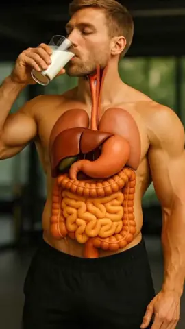 3D Body Animation ✅ When you drink milk #creatorsearchinsights #3dbody #aianimation #bodyanimation 