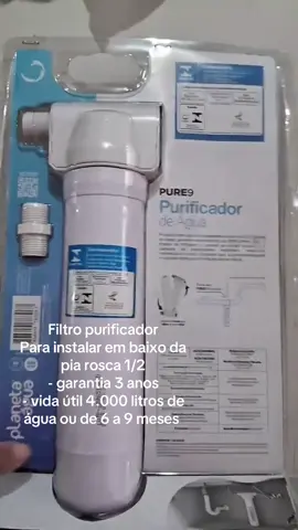 Filtro Purificador Para Instalar Embaixo Da Pia Rosca 1/2