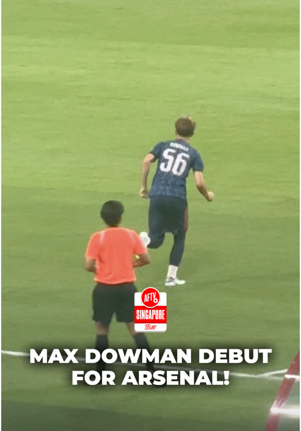 15-year-old Max Dowman enters for field of play for the first time for the senior Arsenal side.  A moment in history!  #AFTVSingapore 