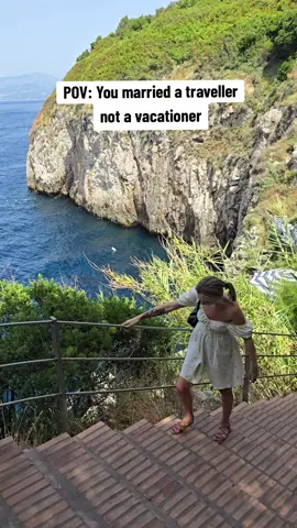 How many steps are there in the Amalfi Coast 😭🤣🤣 #amalficoast #capri #maverickmother #husbandwife #holiday 