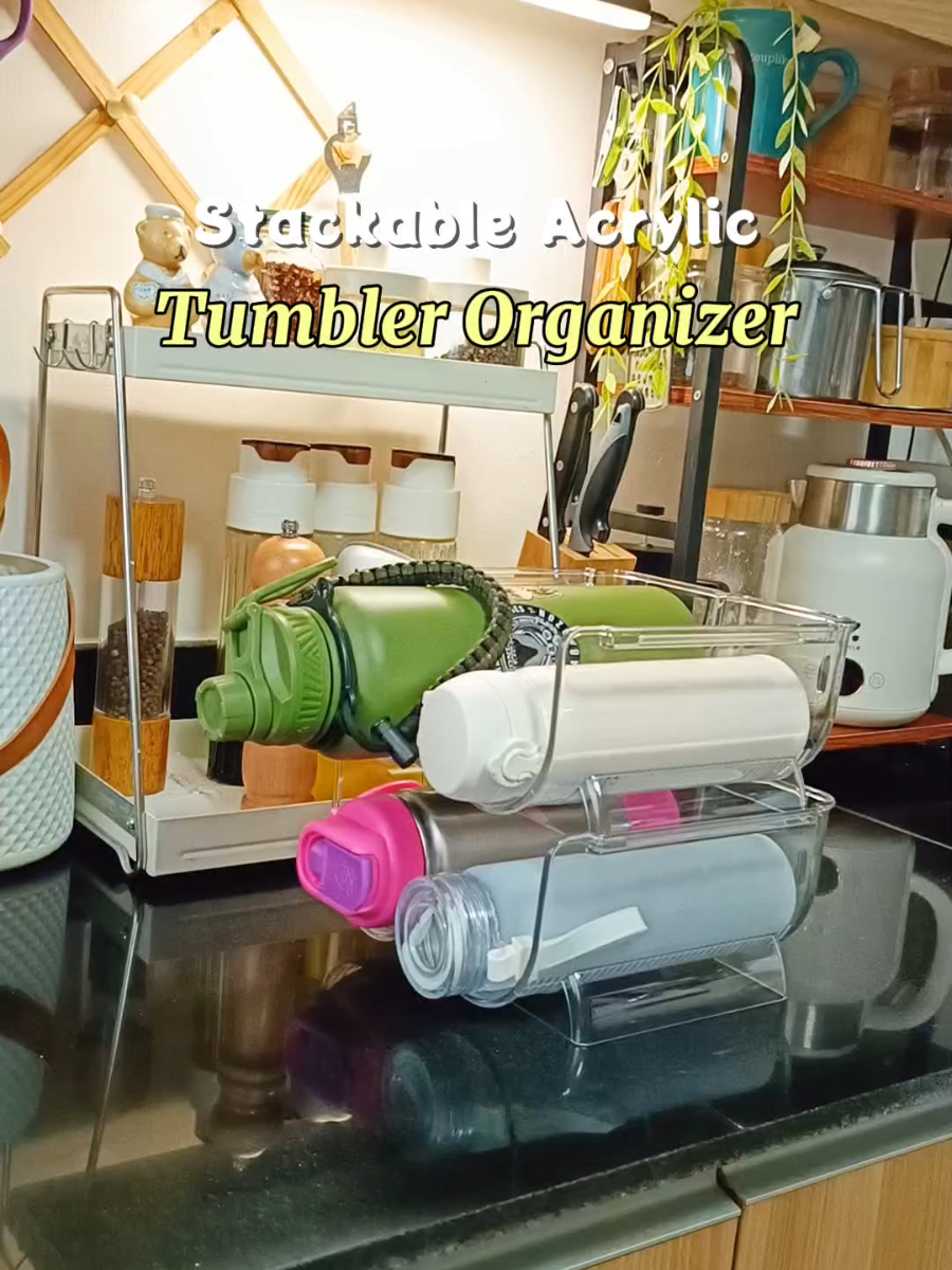 Yes pati Tumblers natin may Organizer na!  Maganda to'dahil stackable kaya Space saver. Available in by 1,by2's and by 3's  #tumbler #tumblerorganizer #stackableorganizer #acrylictumblerorganizer #tumblersoftiktok 