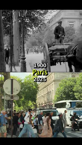 Street in Paris / 1900 vs 2025 / Time Travel