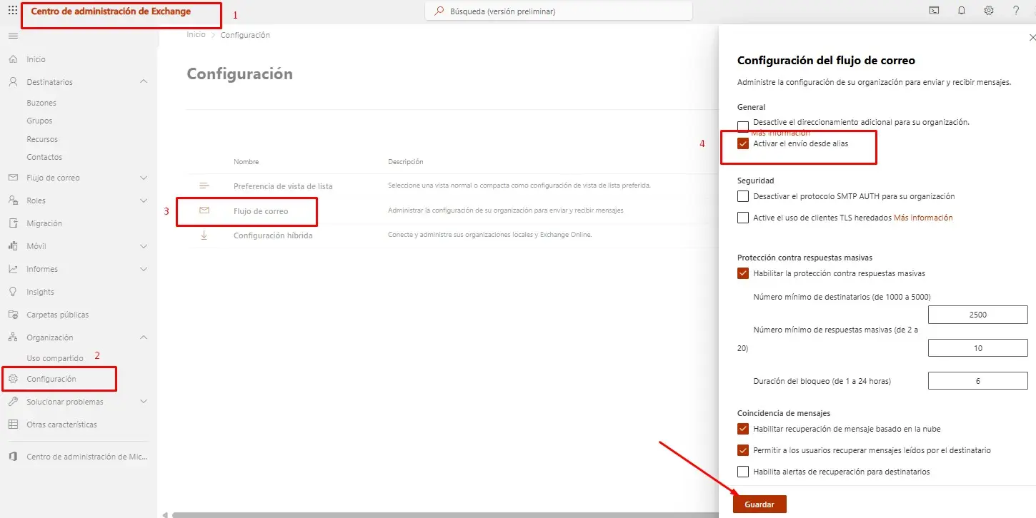 ¿Sigues creando buzones compartidos para que tus usuarios envíen correos “con otro nombre”? Estás complicando lo simple. Durante años, la solución para enviar correos desde otros nombres era: → Crear un buzón compartido → O un grupo de distribución → O dar permisos complicados Eso quedó atrás. Ahora Microsoft 365 permite a cualquier usuario enviar correos desde un alias directamente en Outlook (Windows, Mac, Web y Mobile). Sin buzones extra. Sin IT innecesaria. Sin enredos. ¿Ejemplo práctico? Tienes un usuario con el correo ventas@tuempresa.com Ahora también puede enviar correos desde contacto@tuempresa.com, soporte@tuempresa.com o gerencia@tuempresa.com, todo desde su misma cuenta, solo usando un alias. Esto es un cambio de juego si manejas: - Roles múltiples - Departamentos con identidad compartida - Marcas o canales segmentados ¿Cómo activarlo? En el Exchange Admin Center: Settings > Mail Flow > Activar 