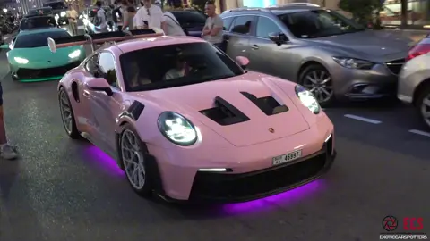 Pink GT3 RS and others in Monaco #porshe #monaco #carsoftiktok #fyp #caredit 