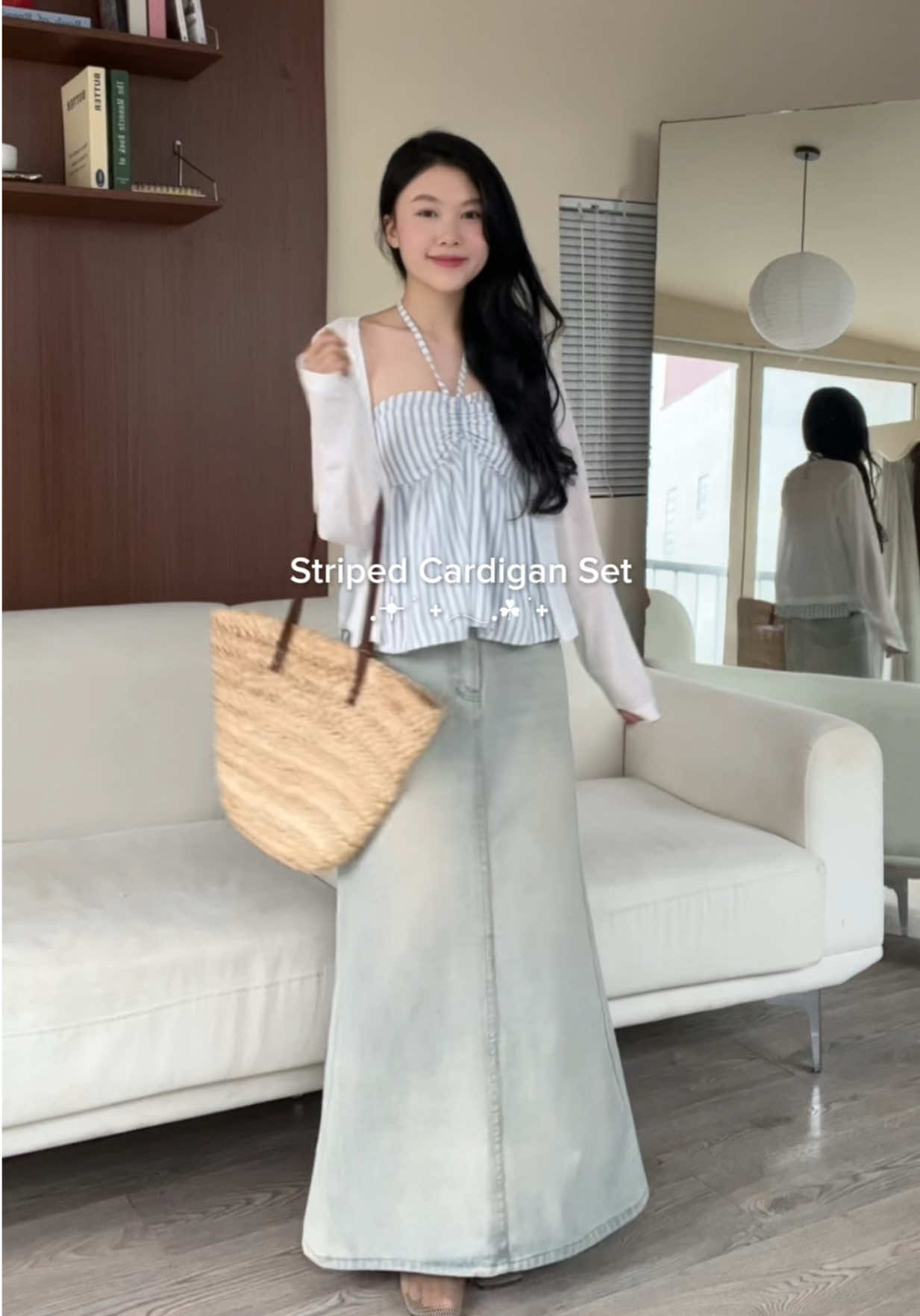 Mua 1 được 2 quá hợp thời tiết này nheee 🌧️ #outfit #fyp #aoxinh #cardigan #setdoxinh #backtoschool 