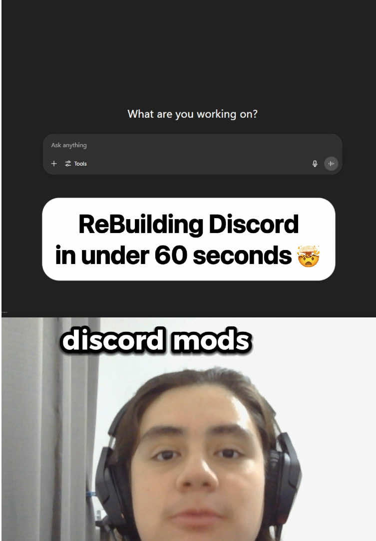 Making discord in under 69 seconds #discord #ai 