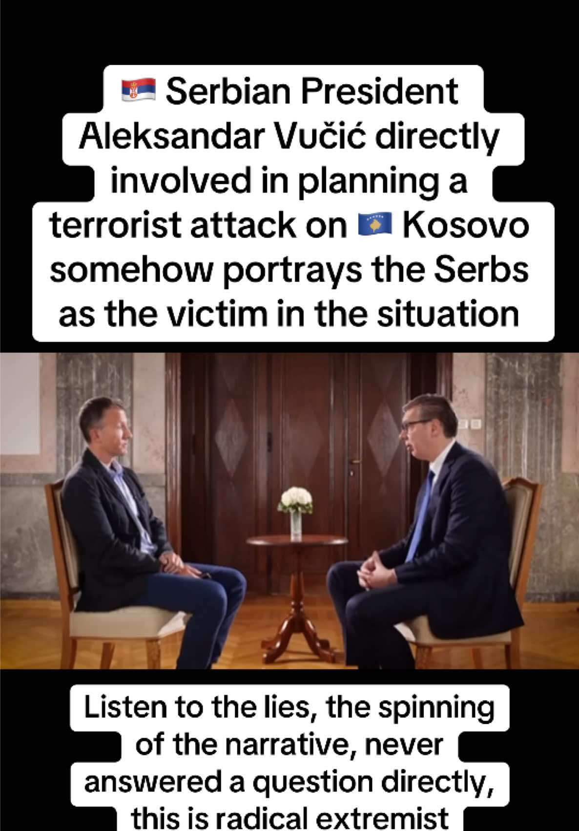 #🇷🇸 #Serbian #President #Aleksandar #Vučić directly #involved in planning a terrorist #attack on #🇽🇰 #Kosovo somehow portrays the #Serbs as the #victim in the situation #serbia #vucic #kurti #kosova #🇽🇰🇦🇱 #🇽🇰🇦🇱👐 #🇽🇰🇽🇰🇽🇰 #kosovo #🇽🇰🇦🇱❤️ #🇷🇸🇷🇸🇷🇸 #albanian #albaniantiktok #serbiantiktok #bosniantiktok #balkan #balkantiktok #shqiptarëtnëpërbot🌎 