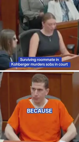 This was the heartbreaking moment Dylan Mortensen, the surviving roommate of the Idaho murders, faced Bryan Kohberger in court. 🎥 Reuters #news #crime #truecrime #bryankohberger #court 