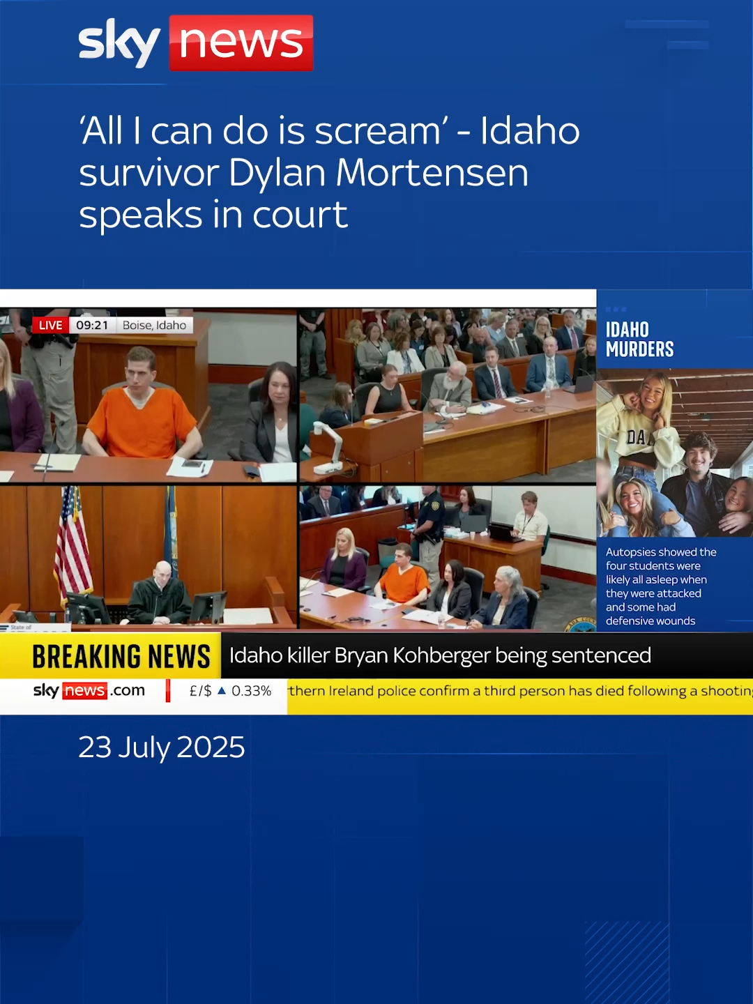 Dylan Mortensen, who survived when four of her housemates were killed in Idaho, says 