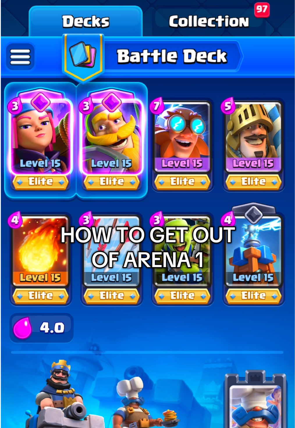 Tutorial on how to get out of arena 1 part 1. Let me know if you guys need more help! #fyp #clashroyale #arena1 