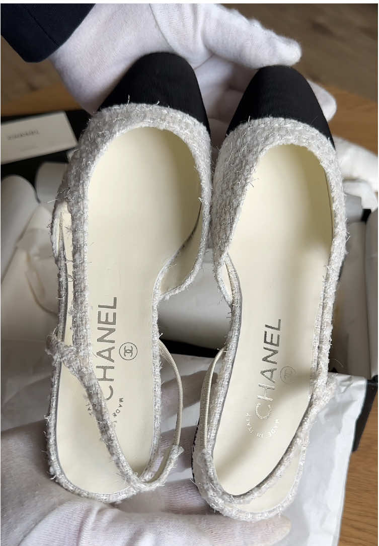 Chanel slingbacks 🤍 #chanel#chanelunboxing#chanelslingback#chanelfashion 