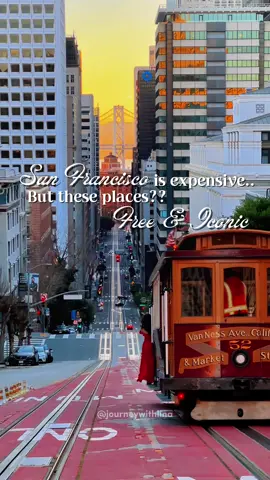 10 Free & Iconic Places to Visit in San Francisco  Save this for your next SF trip✨ 📍Bernal Heights – One of my favorite local hikes with panoramic city views 📍Marshall Beach – A quiet beach with the most dramatic Golden Gate angle 📍Panorama Park – 360° views of the Bay, skyline, and both bridges 📍Lombard Street – The famously crooked street (worth the walk!) 📍Golden Gate Picnic Spot – Chill near the bridge with unreal views 📍Palace of Fine Arts – Stroll through beautiful European-style architecture 📍Queen Wilhelmina Garden – Spring blooms + a giant Dutch windmill 📍Twin Peaks – For sweeping city views (sunrise or golden hour is 🔥) 📍Sutro Baths – Coastal ruins with cliff trails and moody photo ops 📍Fort Point – Tucked under the Golden Gate Bridge. Historic and cinematic 🎥 Bonus point: Start your day at California Street — the perfect SF photo moment when the cable car runs down the hill with the Bay Bridge in the back. It’s extra magical in April or September for SF Henge, but honestly stunning any time of year. 🌁✨ 🎟️ FREE admission ⚠️ Don’t leave your luggage, jacket or anything in the car while you exploring. Hide them well. 💨 Bring layers — SF winds are no joke, summer is COLD!  Hi, I’m Lina — I share fun activities, unique stays, and itineraries to help you travel better. Follow me for more travel tips! Share this with your next SF adventure partner. Copyrighted content ©️ no repost — contact for licensing. Free things to do in San Francisco, San Francisco itinerary