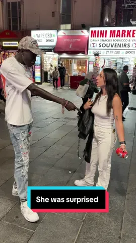 She was surprised 😳  @BashTheEntertainer 😁🤝 #fyp  #viral   #foryou  #tik_tok  #uktiktok 