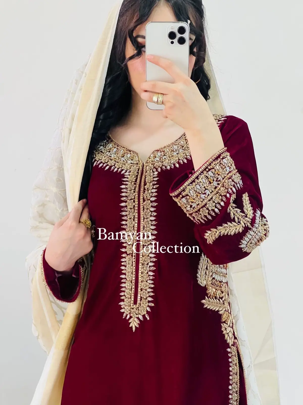 Bamyan collection ❤️ worldwide shipping 🌎 Our Antique handmade design on shaleel ❤️ #fyppppppppppppppppppppppp #bamyancollection #foryourpage #shaleel #mahroon #custommade 