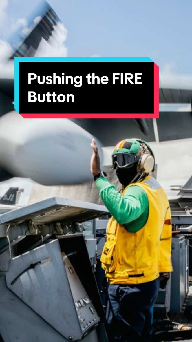 Everyday is a good day to push the FIRE button 🔥 Launching an F/A-18 Super Hornet off Catapult 4 #FlightDeckLife #USNavy #Navy #Military #flightoperations #navalaviation #aircraftcarrier 