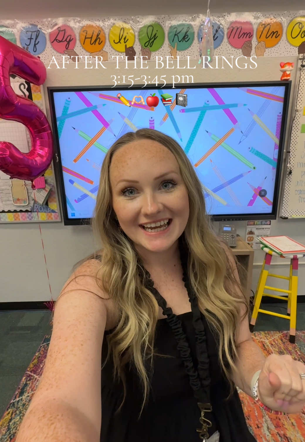 After the bell rings with Mrs. Hayes! 🍎 My afternoons are pretty quick as I like to go spend the evenings with my baby! 🧸 What time does your school get out and when do you get to leave? 🤩📸 #backtoschool #teacher #fyp #classroom #school #teachersoftiktok 