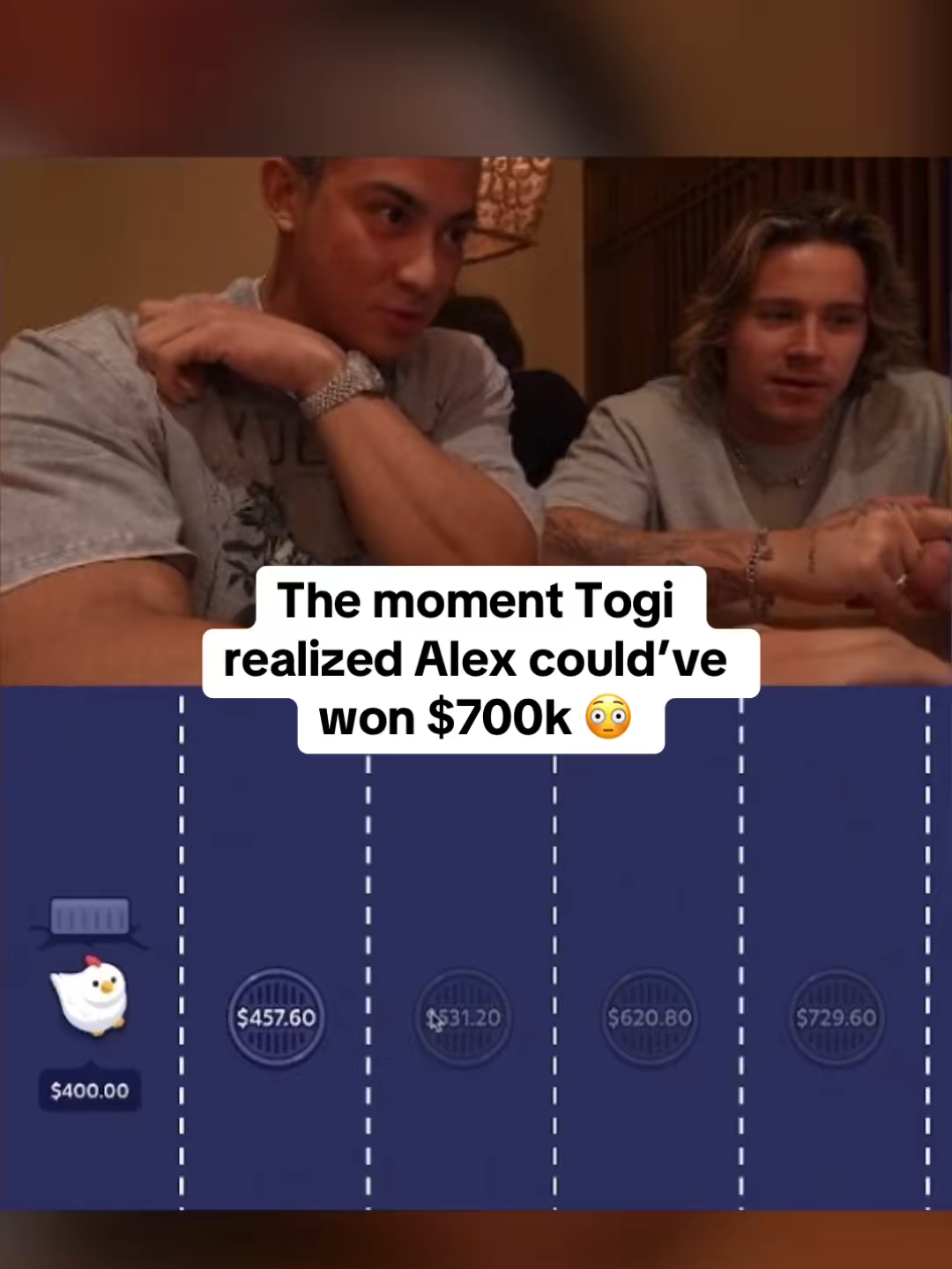 Alex loses Togi $700k on the chicken game #kickstreaming #money #rich