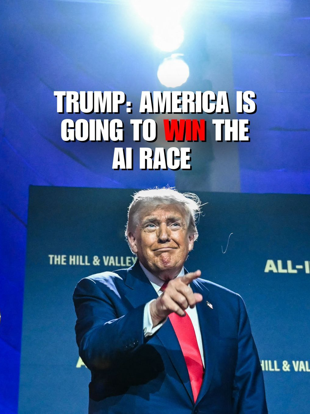 President Trump says America started the global race to A.I. dominance — and will win it under his leadership, saying, 