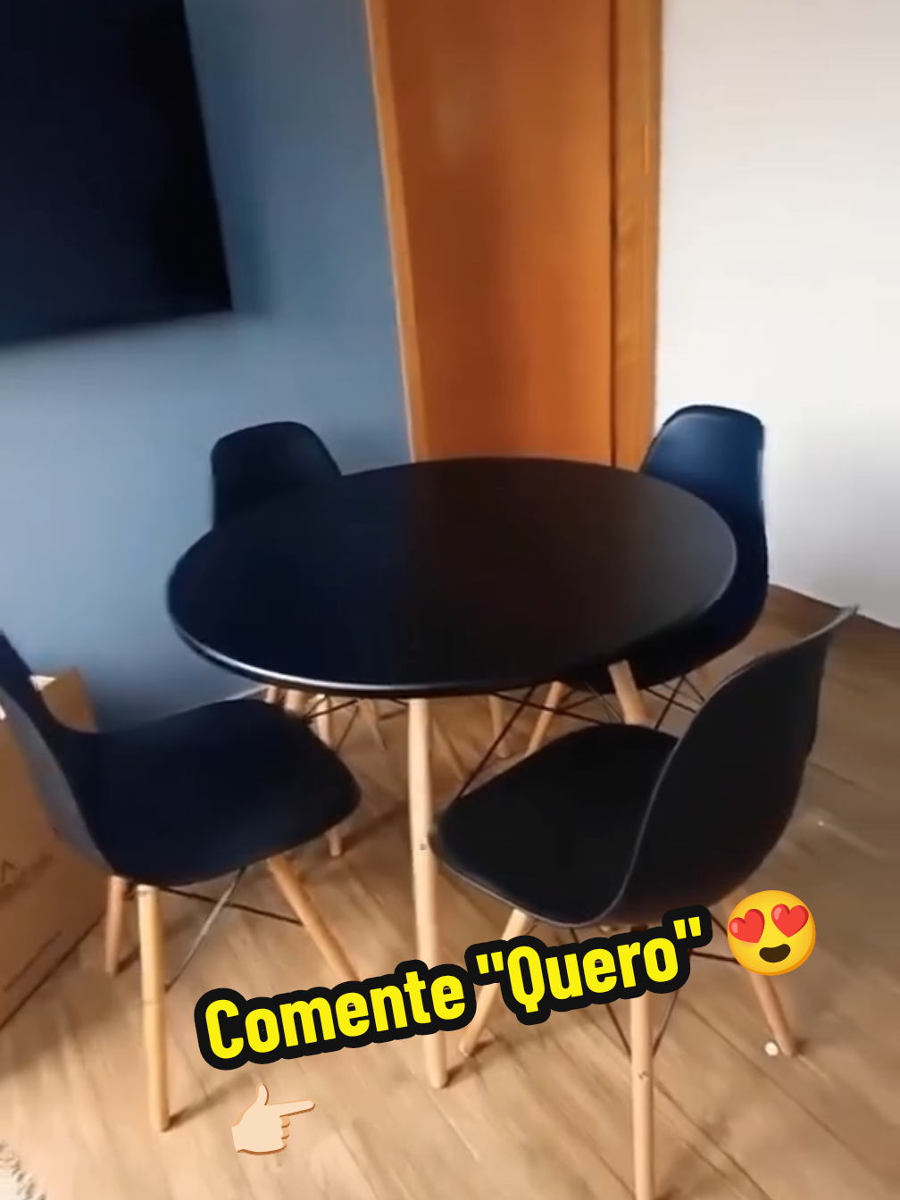 🍽️ Sofisticação e conforto na sua casa! Conjunto de mesa Eames 90cm + 4 cadeiras🪑✨   COPIE E COLE NA SHOPEE NOSSO ID BPB-UKU-SHT #saladejantar #mesaeames #cadeirassaarinen #designmoderno #promoShopee #ofertasimperdiveis
