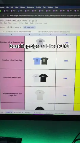 Been working on this spreadsheet for weeks man #fashiontiktok #spreadsheet #mulebuy #fypシ゚viral #foryoup 
