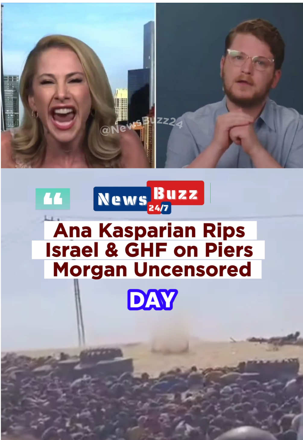 🎙️ On Piers Morgan Uncensored, Ana Kasparian unleashed a fierce takedown of Israel, the U.S.–backed Gaza Humanitarian Fund (GHF), and pro-Israel Zionists: • “Dozens of people get shot every single day, every single day while waiting for food!” • “I’m not going to let you filibuster, bitch.” • “You guys are okay with IDF shooting desperate people waiting for aid.” Her clips are blazing across social media—some call it raw truth, others call it outrageous. #AnaKasparian #PiersMorgan #GHF #fyf #fy #NewsBuzz247 #ViralClip #GlobalMedia #FreedomOfSpeech #foryou #news #foryoupage 