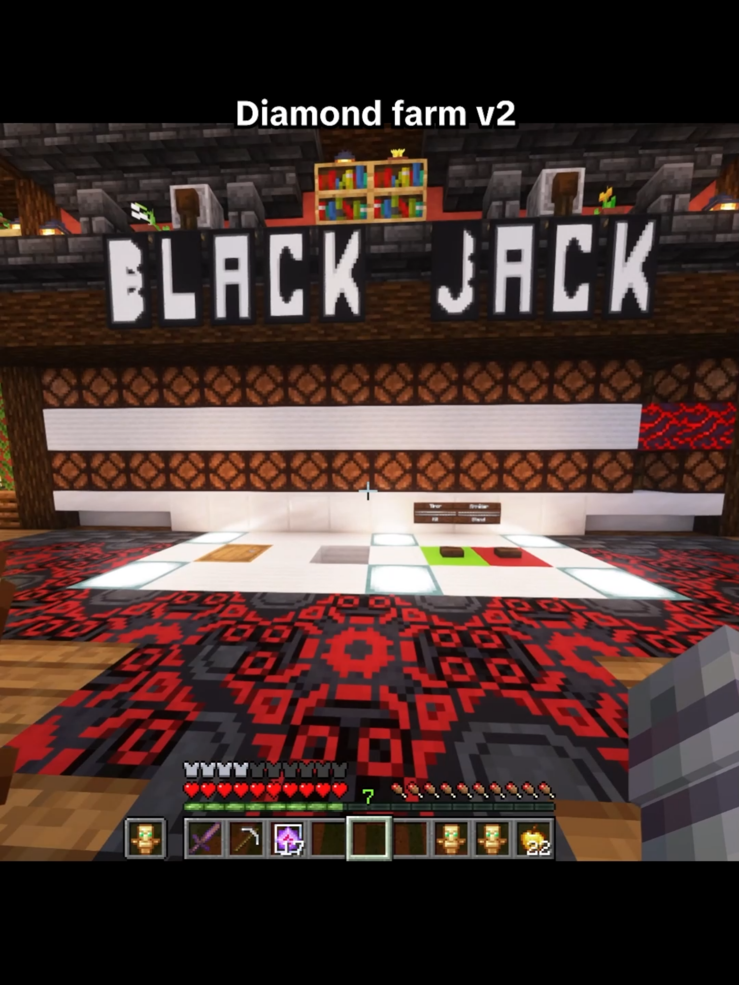 Black jack in minecraft💸 | #minecraftredstone #redstone #minecrafttutorial #minecraftsurvival #minecraft#minecraftfarm