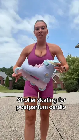 Let’s rollerblade with the stroller for 6 weeks postpartum cardio! #newbornlife #postpartumjourney #postpartumbody #postpartumworkout #postpartumlife @Impala Skate 