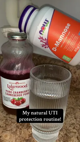 A quick, natural UTI remedy I swear by 🍒 1 tbsp 100% cranberry juice + 2/4 tsp D-Mannose in a glass of water. Simple, natural and actually effective!” #cranberryjuice #DMannose #naturalhealth #dailyritual #wellness#fyppppppppppppppppppppppp #foryoupage #fyp #viral_video #viralllllll #videoviral #fypシ゚ #relax 