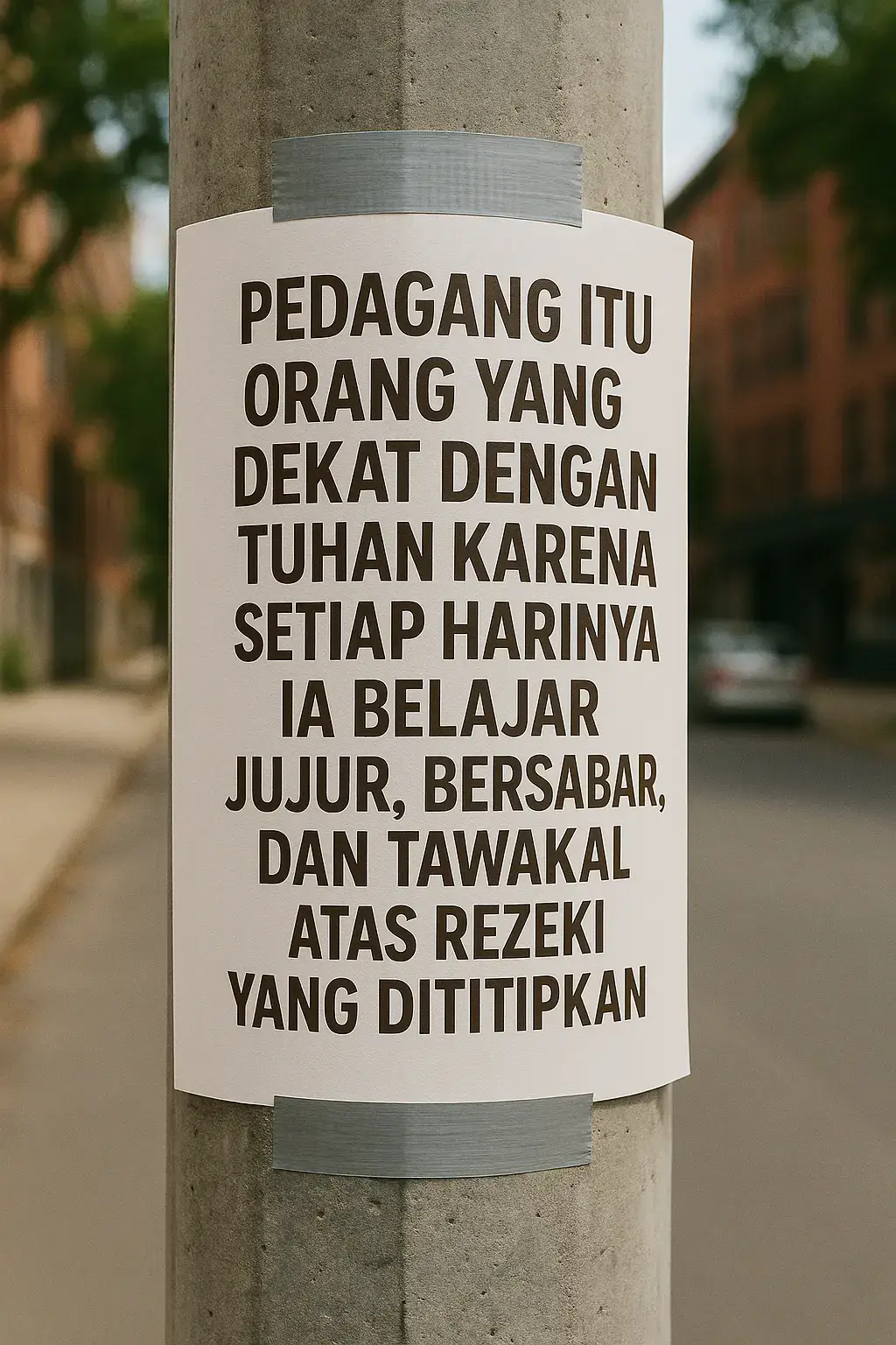 terkadang pedagang itu sotoy... selalu berharap kepada yang tidak pasti. Tapi gugur  ketika yakin kepda Yang Maha Pasti