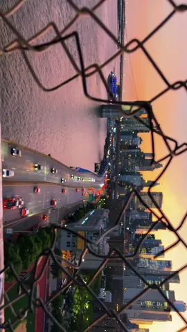 📍Manhattan Bridge, New york             #newyorkcity #manatthan #sunsets#fyp 
