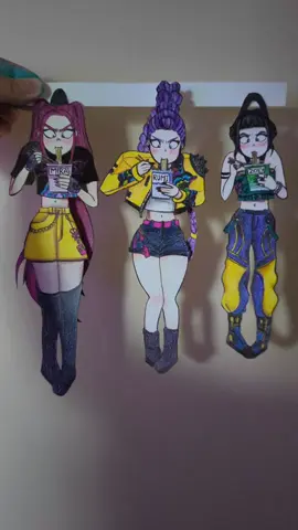 So I made the rest of Huntrix🩷💜🩵 #huntrix #rumi #mira #zoey #paperdolls #netflix #kpopdemonhuntersrumi #artontiktok #artsandcrafts #kpop #huntrixhowitsdone #artistsoftiktok #artgallery 