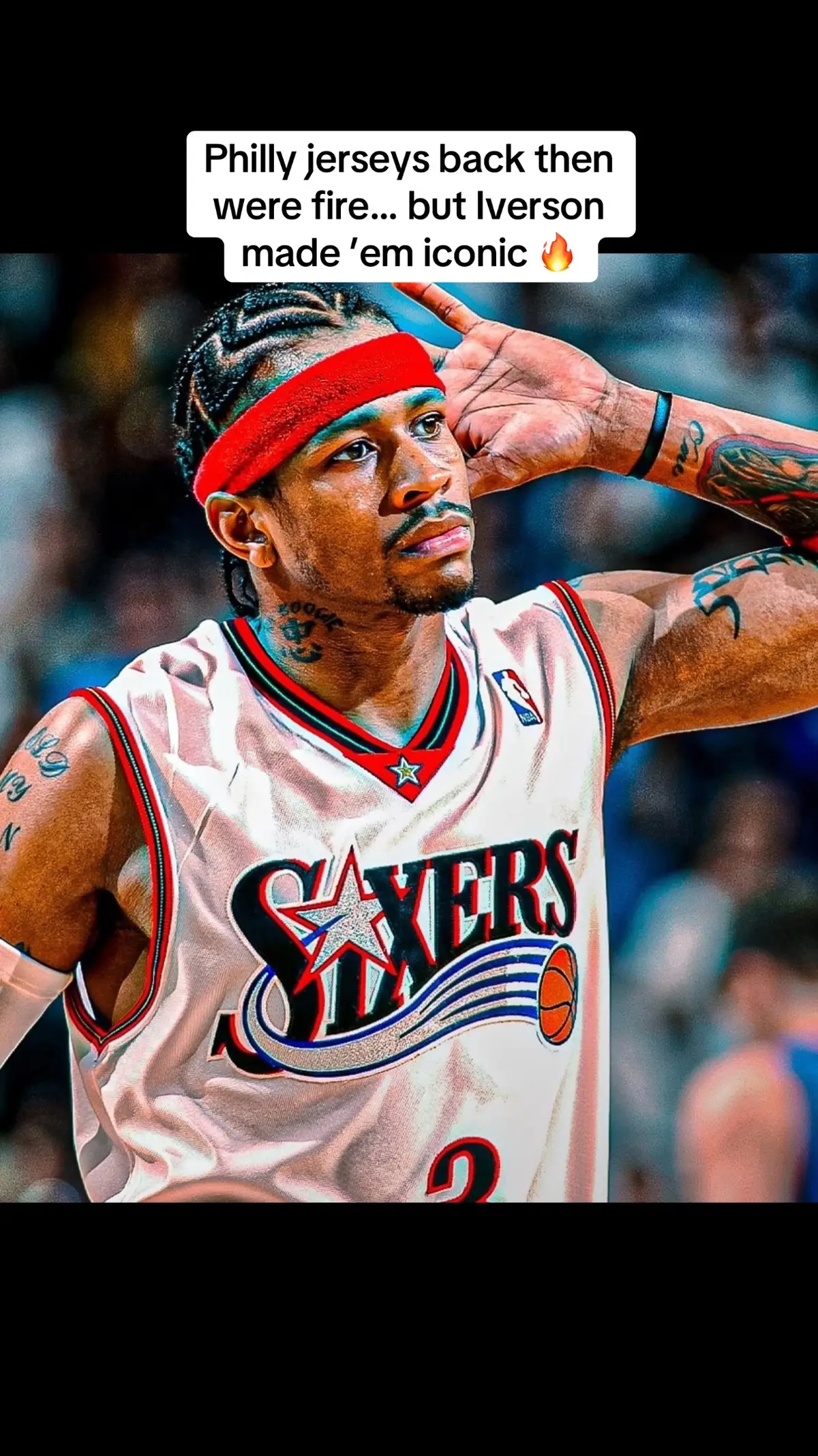 These old NBA jerseys went crazy, but, AI made every one of them look even harder. #NBA #basketball #alleniverson 