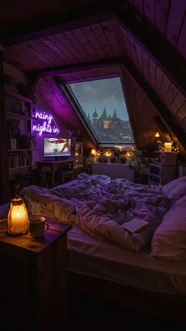 Rainy nights in 💜⛈️☔️ the relaxation station #fyp #foryoupage #foryourpage #fypシ #fypシ゚viral #asmr #rainasmr #rain #nature #cozy 