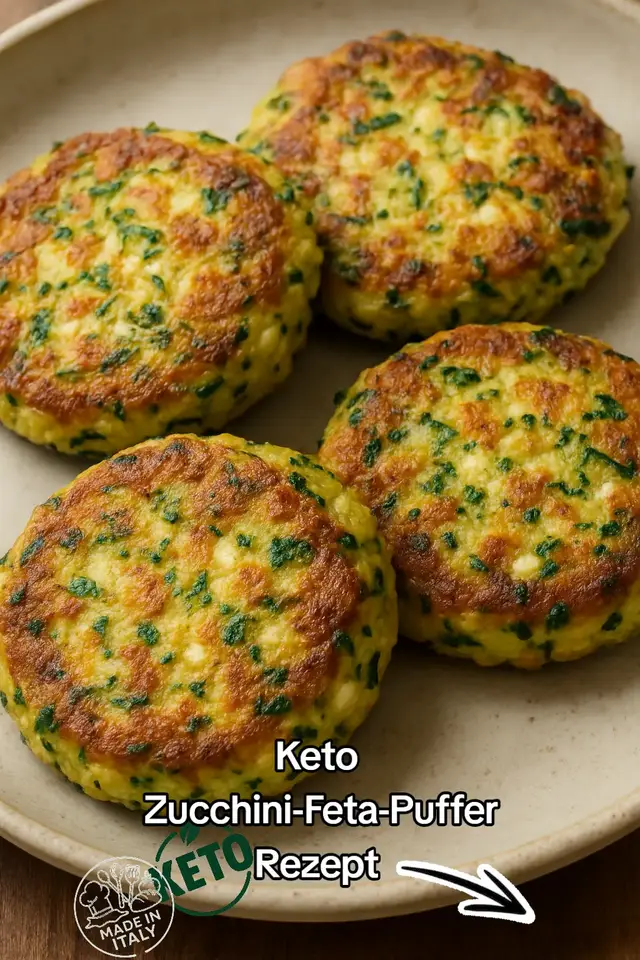 🧀 Keto Zucchini-Feta-Puffer Zutaten (für ca. 6 Puffer): 2 mittelgroße Zucchini 150 g Feta 2 Eier 2 EL Mandelmehl oder Kokosmehl 1 TL Flohsamenschalen (optional für bessere Bindung) Salz, Pfeffer, Knoblauchpulver, Kräuter nach Geschmack Öl zum Braten Zubereitung: Zucchini grob raspeln, salzen und ca. 10 Minuten stehen lassen. Danach mit einem Tuch gut ausdrücken. Feta zerbröseln und mit Zucchini, Eiern, Mehl, Gewürzen und Flohsamenschalen mischen. Aus der Masse kleine Puffer formen. In einer Pfanne mit etwas Öl von beiden Seiten goldbraun braten (je ca. 3–4 Minuten). Kurz auf Küchenpapier abtropfen lassen und warm servieren. ✅ Tipp: Passt perfekt zu Kräuterquark, Tzatziki oder einem grünen Salat.