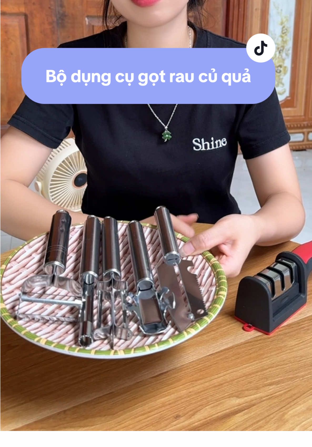 Bộ dụng cụ gọt rau củ quả tặng mài dao giá hời #diepcoine #dungcugotraucu 