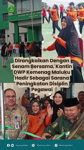Halo #sahabatreligi  Untuk meningkatkan disiplin pegawai, DWP Kanwil Kemenag Maluku menghadirkan Kantin yang beroperasi langsung di lingkungan kantor setempat. Kok bisa kantin meningkatkan disiplin para pegawai? Mau tau info lebih jelasnya yuuk simak cuplikan video berikut ini. Peresmian kantin DWP Kemenag Maluku ini juga dirangkaikan dengan senam bersama yang dilaksanakan sebelumnya. #dwpkemenagmaluku  #kemenagmaluku  #kemenag  #kantin  #senam 