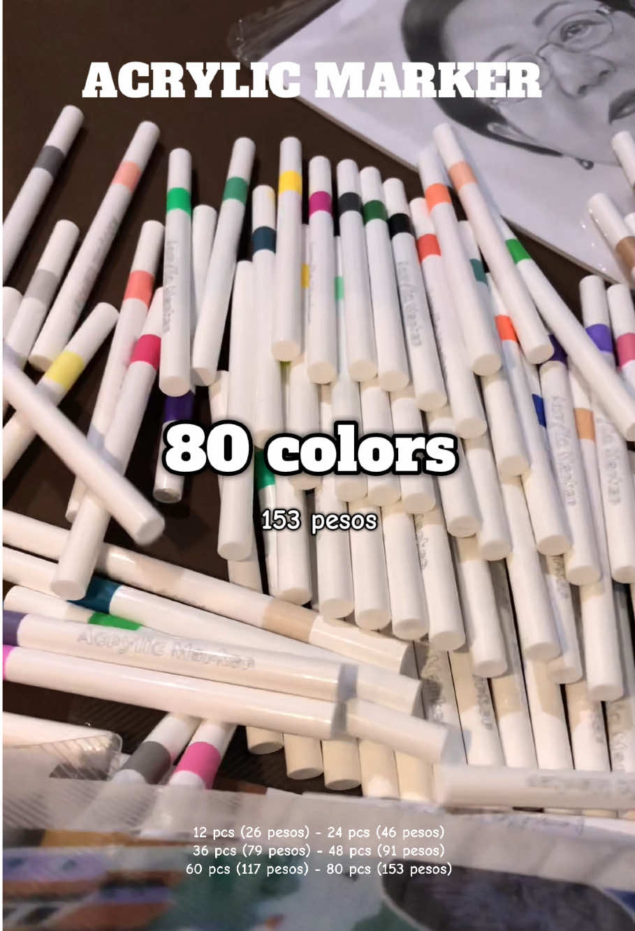 153 pesos lang meron ka ng 80pcs na Acrylic marker! Nasa yellow basket♥️ #creatorsearchinsights #acrylicmarker #arts #viralvideo #freesamplesapproved  #trendingproducts #amazonfinds #shopnow 