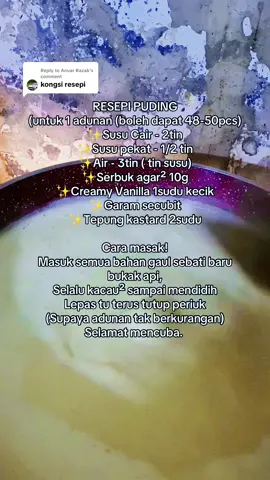 Replying to @Anuar Razak Ni cara kak ayu buat puding, Alhamdulillah sampai skrg pakai resepi ni.. boleh la cuba nanti.  #resepipuding #pudingseringgit #puding 