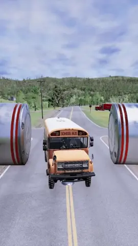 oversized school bus , fuel tanker , capsule bus passing over oversized guardrail trap.  #beamng #derive #tiktok #viral #viralvideo #viraltiktok #trend #trending #fyp #fypシ #fypシ゚viral #go #goviral #goviraltiktok 