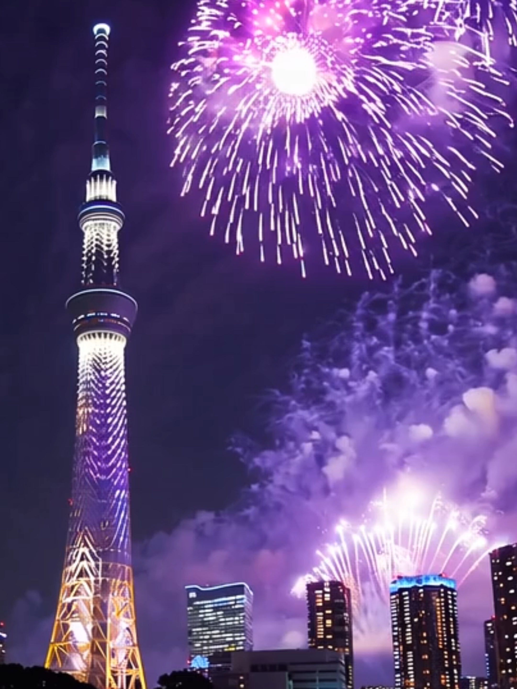 【幻想的で神秘的な風景】隅田川花火大会 ！ [幻想且神秘的景色] 隅田川烟火大会·东京夜空中最华丽的幻想演出！ [Fantastic and mystical scenery] Sumida River Fireworks Festival: A spectacular night where Tokyo’s skies bloom with wonder!  #幻想 #神秘的 #ファンタジー #神秘 #背景 #絶景 #日本 #日本風景 #自然風景 #風景 #癒し #幻想的な風景 #隅田川花火大会 #東京夏祭り #夜景 #スカイツリー #江戸情緒 #江戸 #夏の風物詩 #花火 #花火大会 #隅田川  #幻境 #神秘 #隅田川烟火大会 #东京夏祭 #夜景 #晴空塔 #江户风情 #奇幻 #烟火艺术 #烟火大会 #烟火  #illusion #fantasy #mystical #background #scenic #landscape #healing #spectacularview #SumidaRiverFireworks #TokyoSummerFestival #nightview #Skytree #EdoStyle #magical #fireworksart