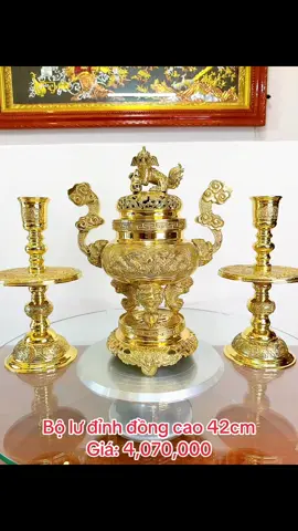 Bộ lư đỉnh đồng cao 42cm #đồng #đúcđồng #thucongmynghe #dodongmynghe #đồ_đồng_thờ_cúng #lư_đồng #lư #chân_đèn_lư_đồng #tiktokshop 