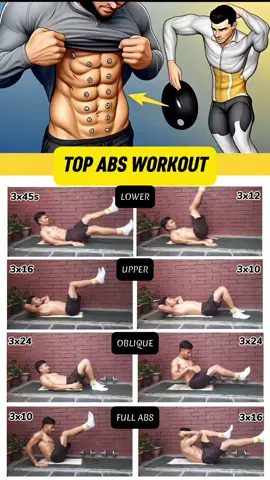 Top ABS Workout (Upper + Lower + Oblique + Full ) ✅️