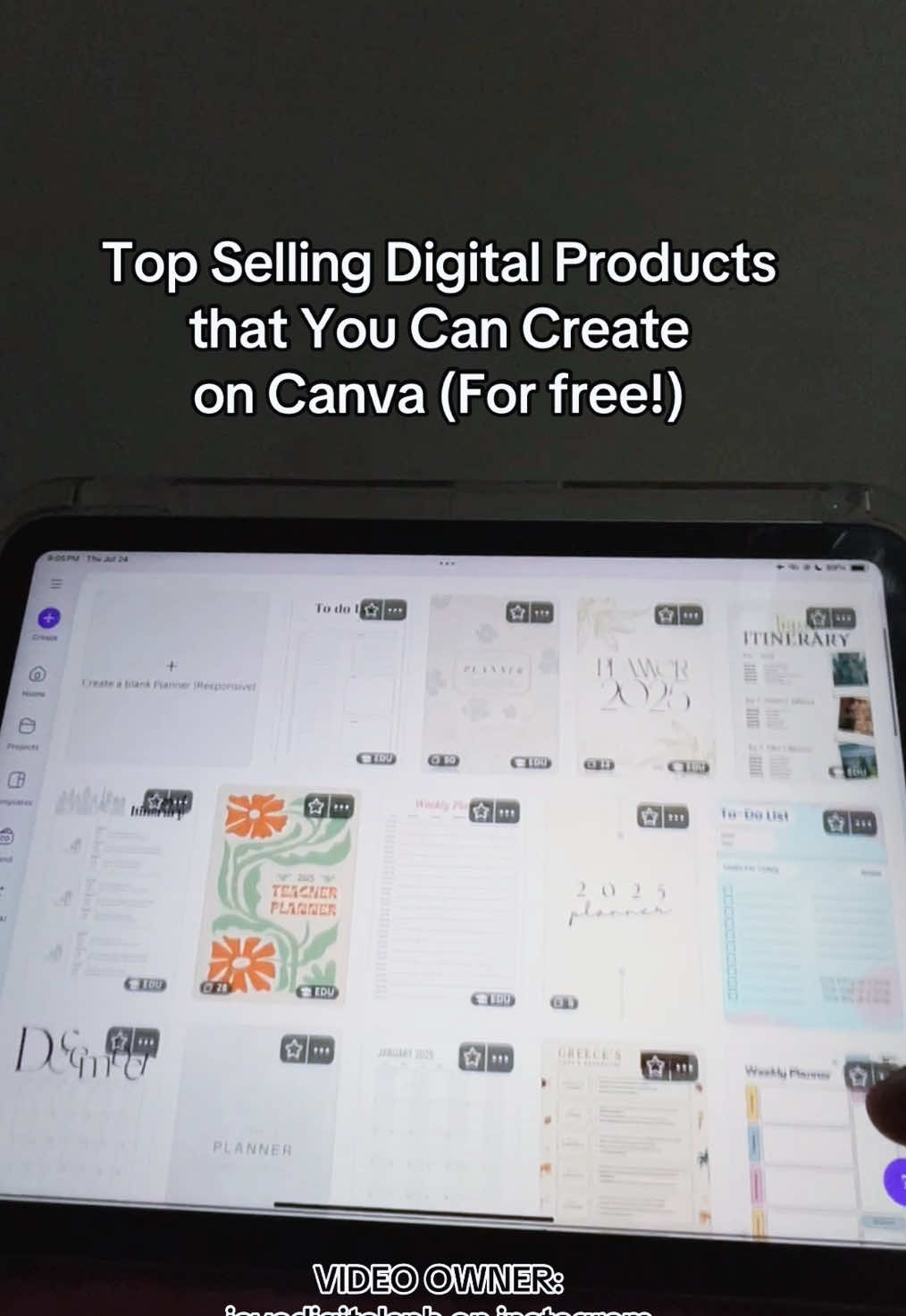 Here are some top selling digital products that you can create on canva for free! Make sure to save this for later! Comment “GUIDE” if you want me to teach you (for free) on how you can sell these 🩷