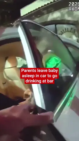 This is the moment a baby was rescued after being left unattended in a car while the infant’s parents were drinking inside a Florida bar. Deputies from the Flagler County Sheriff’s Office received a tip on Friday evening (18 July) about a child left alone in a vehicle shortly after 10pm. The car was located in Palm Coast. Police bodycam footage shows officers opening the door of the car and finding an infant asleep in a car seat. According to the Flagler County Sheriff’s Office, the vehicle had been left unlocked, with the keys in the ignition and the engine running. Norman and Clarisse Finnegan were later arrested by the Sheriff’s Office for felony child neglect without great bodily harm. The Florida Department of Children and Families is also investigating the incident.
