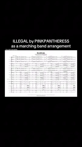 Illegal by PinkPantheress (marching band sheet music) #sheetmusic #marchingband #song #music #pinkpantheress @😘🙈☺️ 