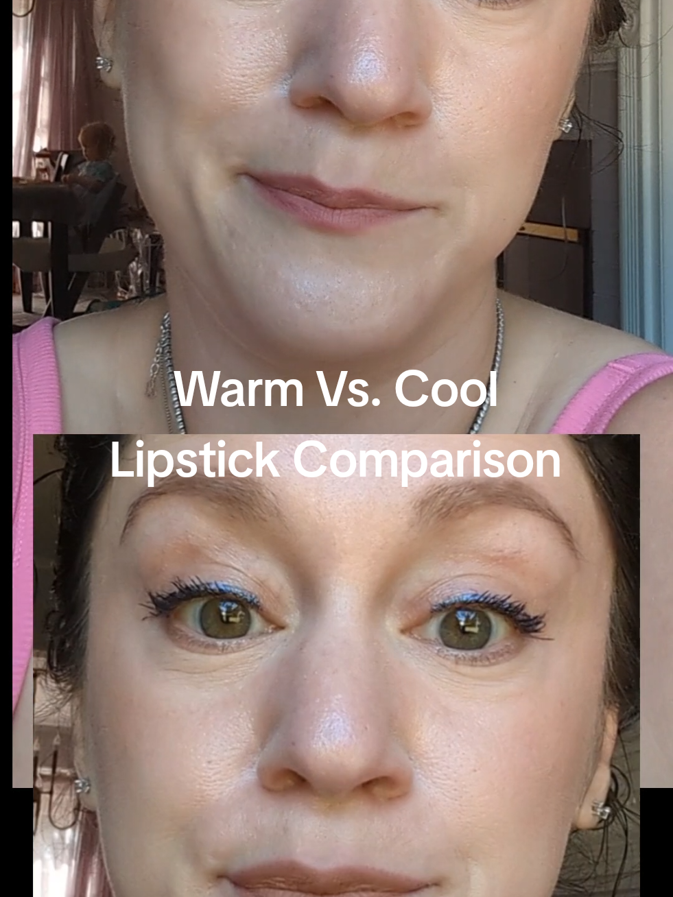 Replying to @psych_story here's a short comparison of two very similar lipsticks- one that leans cool and the other warm. I know it can be difficult due to lighting to type people online. That's why I went in person and why I trust my analyst more than helpful internet people.