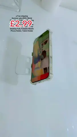 a Free shipping Summer sale,2025, Metal Desktop 360 Degree Rotating Cell Phone Holder, Angle Height Adjustable Cell Phone Holder With Silicone Pad For Desktop Fully Foldable Mobile Phone Holder, Tablet Holder#goviral #tik_tok #1k #viewers #smallbusinesstips 