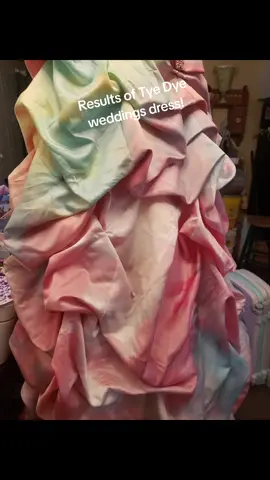 Every angle looks different.  I so wanna tye dye more wedding dresses!!! #tyedye #weddingdress #weddingtiktok #weddingdresses #wedding #fyp #tabithabaird 