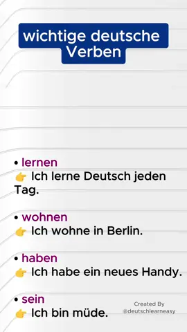 Deutsch lernen - einfach verben! #Deutschlernen #DeutscheSprache #GermanVocabulary #DeutschFürAnfänger #LerneDeutsch #SprachenLernen #GermanWords #DeutschEinfach #SpracheLernen #DeutschA1 #GermanBasics #DeutschMitSpaß #vokabelnlernen 